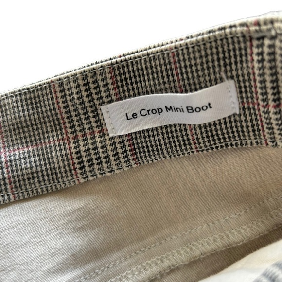 Frame Pants Womens Size 26 Le Crop Mini Boot Glen Plaid Gray - Picture 13 of 15